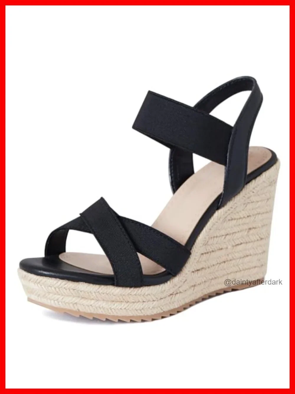 Open Toe Espadrille Wedge Sandals for Women - Platform Slip On Summer Shoes